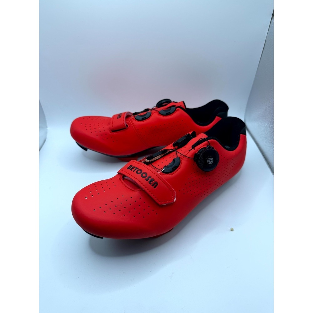 Betoosen Mens 40 Eu Sneaker Red Black Low Top 3 Bolt Mountain Bike Cycling Shoes